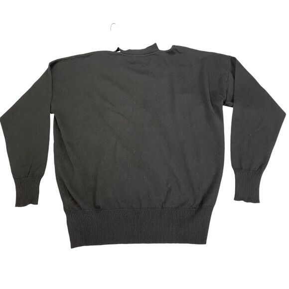 Jamison Sweater Womens Medium Black Long Sleeve Olivia Cut Out V Neck Pullover - Picture 11 of 12